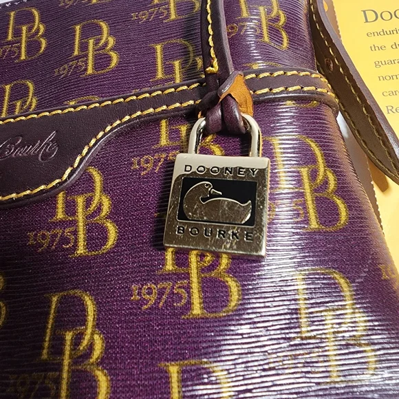 Dooney & Bourke Purple and Brown Logo Crossbody Bag - Picture 5 of 8